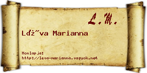 Léva Marianna névjegykártya